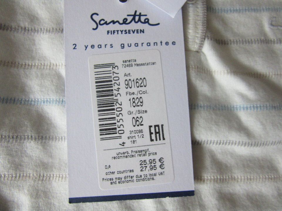 Sanetta Baby Shirt, T-Shirt, NEU, Gr. 62 in Oberhausen
