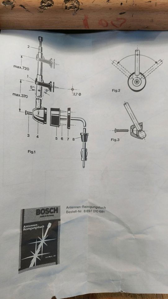 Bosch Seitenantenne S 15 EH für BMW VW Citroen NEU in Siegen