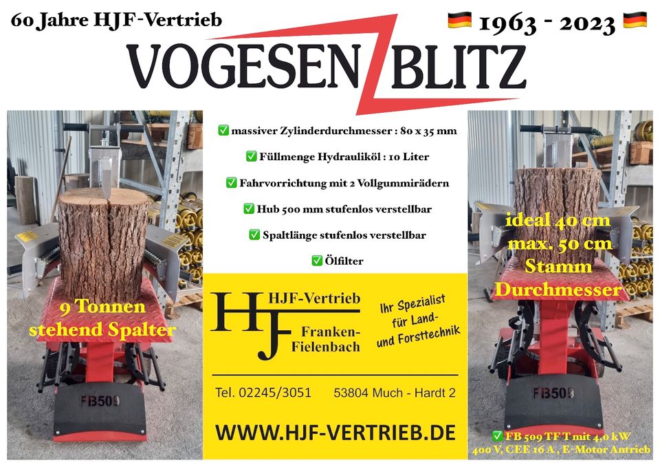 ⚠️ AMR Vogesenblitz® 9 Tonnen (stehend) Holz - Spalter in  Nordrhein-Westfalen - Much