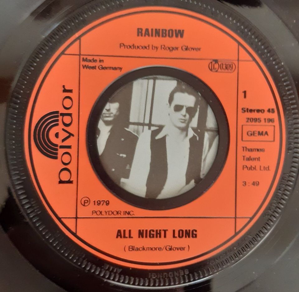 Rainbow – All Night Long (7“, 1980, Polydor – 2095 196) TOP in Mechernich
