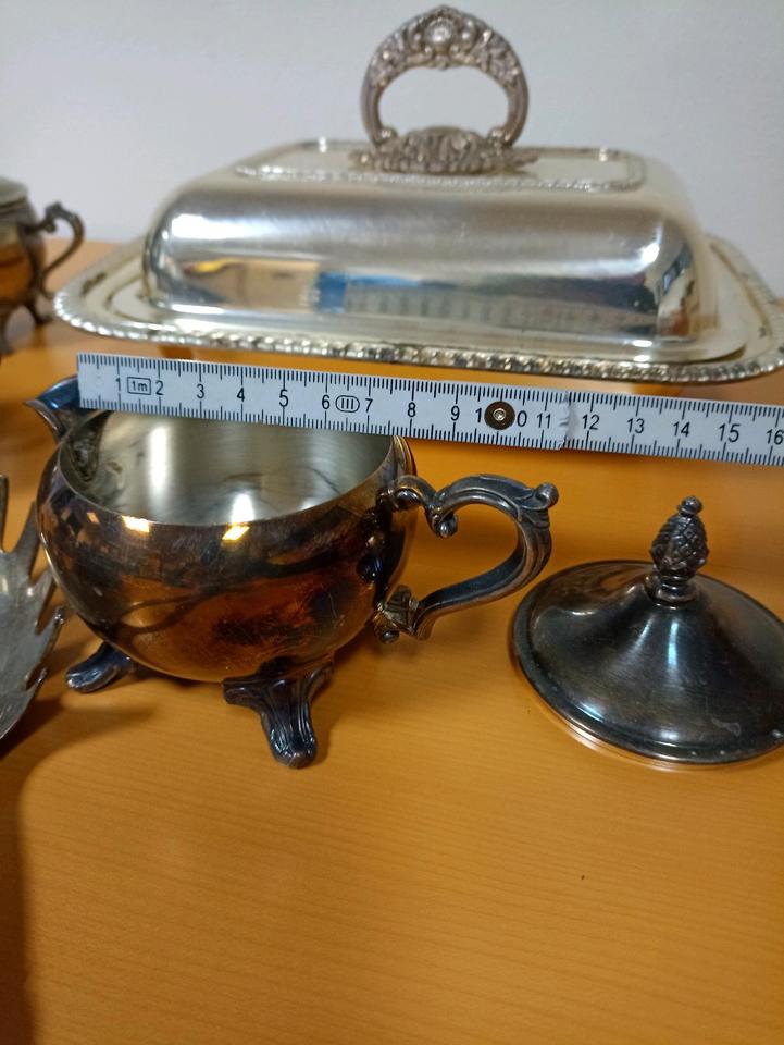 Konvolut versilberte (Silber?) Küchenutensilien - alt Handarbeit in München