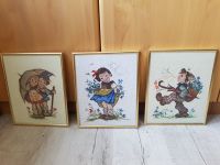 3 Vintage-Bilder Hummelfiguren gerahmt u.gestickt ca.31x25 60er J Obervieland - Arsten Vorschau