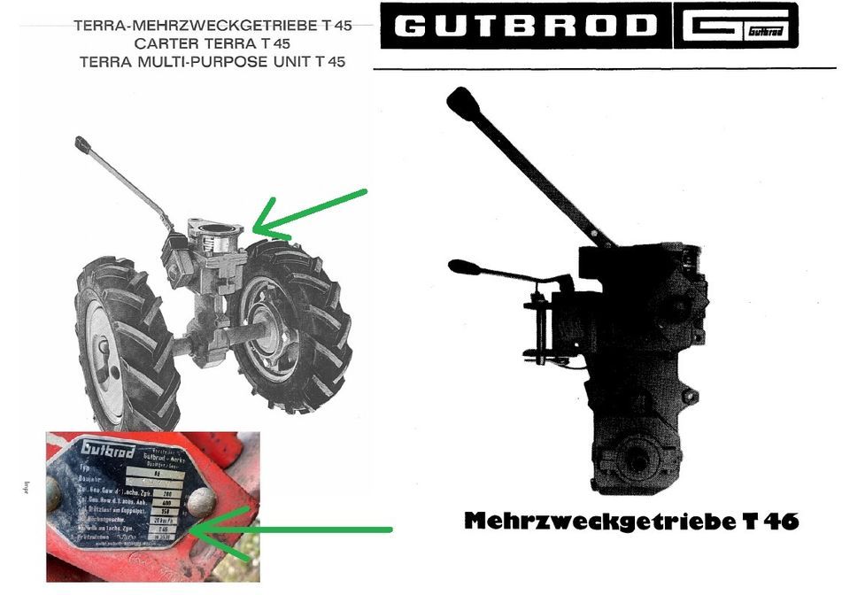 SUCHE Betriebserlaubnis Gutbrod Terra Getriebe T45 o. T46 in Horbach