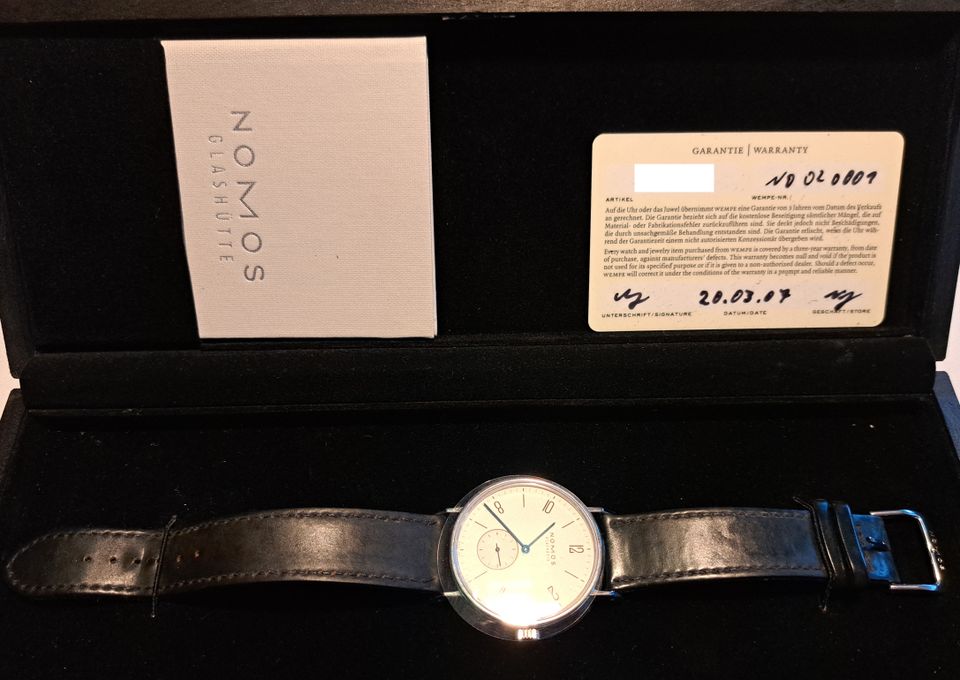 Nomos Glashütte Tangomat – Ref. 601 - Stahl Automatik Glasboden in Kalchreuth