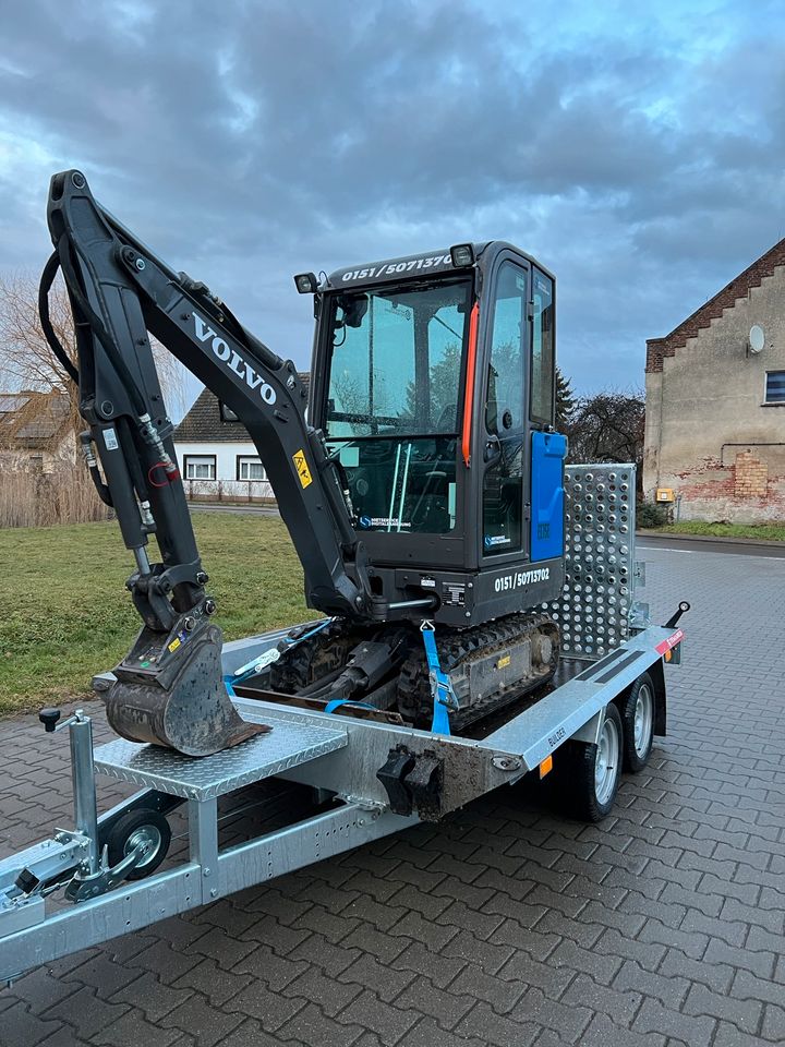 Minibagger zu VERMIETEN: Volvo EC15E 1.6 Tonnen in Groß Kreutz