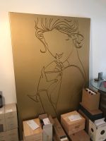 Kunst von Jerome Boucherie, Gravur Frau auf Gold, Original Lindenthal - Köln Lövenich Vorschau