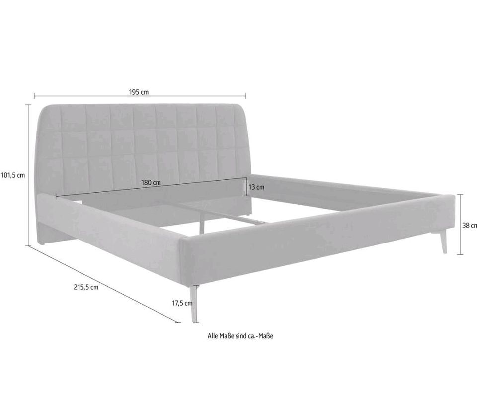 Polsterbett 180x200 ohne Lattenrost ohne Matratze in Bünde