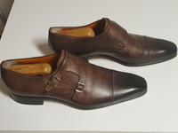 SANTONI Herren Doppelmonks Braun geprägt 7ca.41 Luxus Lederschuhe Hessen - Hungen Vorschau