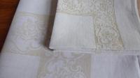 Antike TISCHDECKE natur 96x96 reines Leinen Damast + 4 Servietten Berlin - Mitte Vorschau