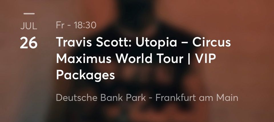 Travis Scott Konzertticket 26.07 (VIP Early Entry Stehplatz) in Poppenhausen