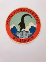 Vintage Kofferaufkleber Hotellabel Wiesbaden schwarzer Bock Mitte - Wedding Vorschau