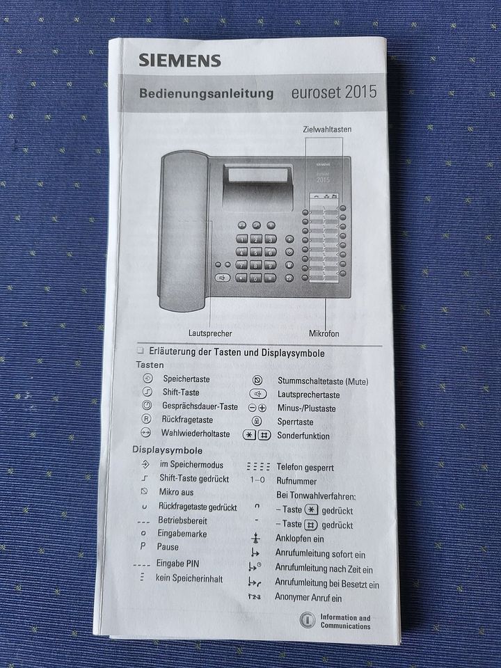 Siemens Euroset 2015 Tasten-Telefon in Blomberg