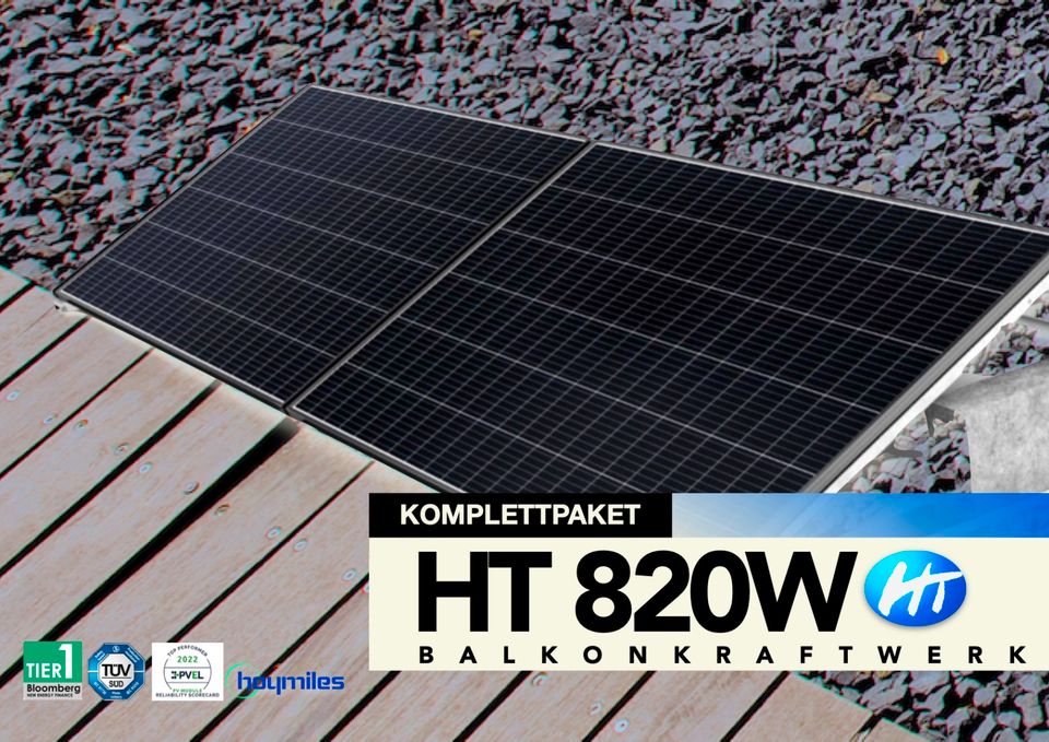 TÜV zertifiziert ! Balkonkraftwerk Komplett-Paket 820W/600W ! inkl.DTU / BAD OLDESLOE / drosselbar / Solar / PV / Strom 3-m Schuko-Kabel ! in Bad Oldesloe