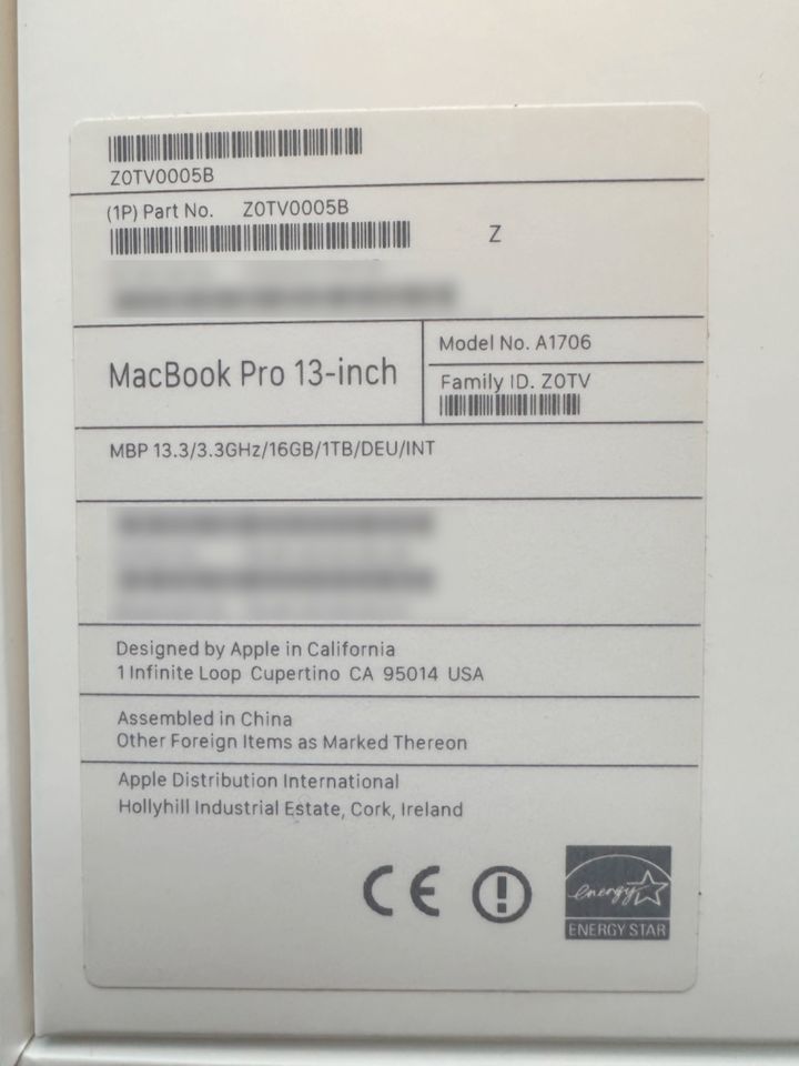 Apple MacBook Pro (13 Zoll, 2016, Vier Thunderbolt 3 Anschlüsse) in Hamburg