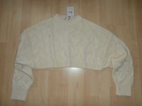 Stradivarius – Superkurzer Strickpullover in Beige mit Zopfmuster Bayern - Naila Vorschau