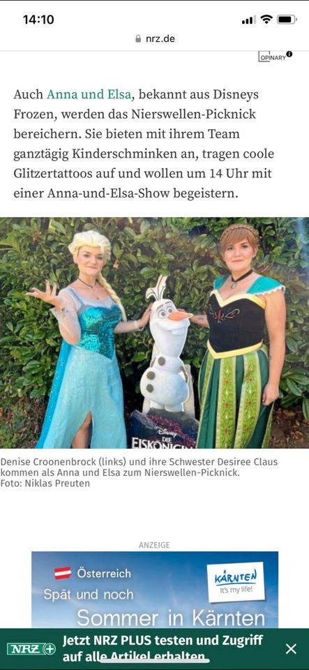 Elsa und Anna Kindergeburtstag in Goch