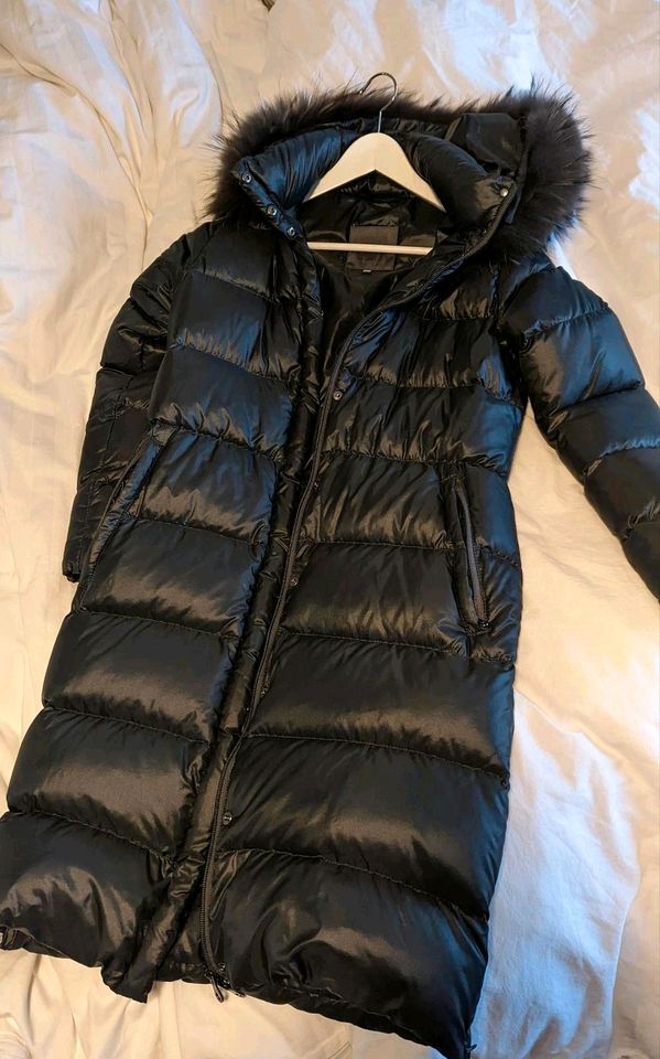 Duvetica Daunen Mantel Wintermantel Jacke Puffer silber grau Fell in Trier