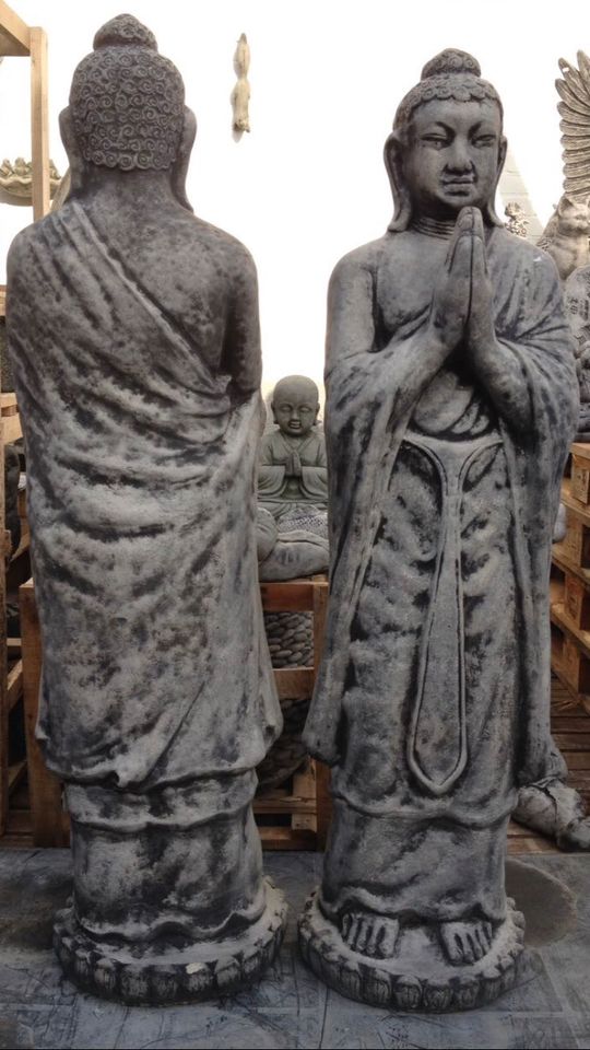 Buddha 115cm 90kg Tempelwächter Teich Feng Shui Shiva Steinfigur in Schönefeld