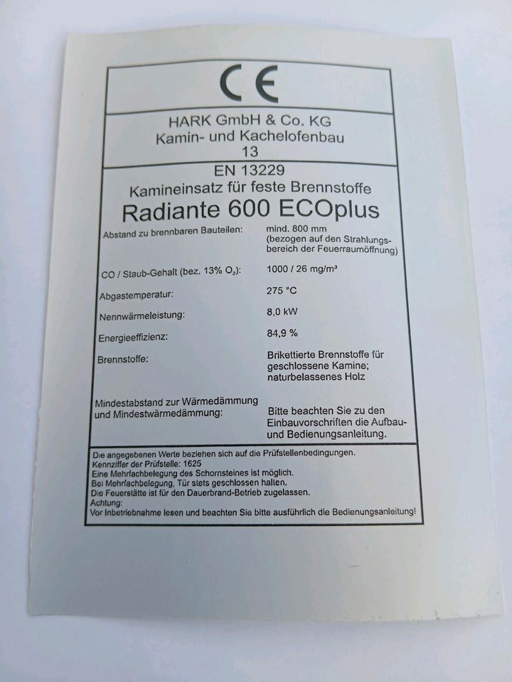 Hark Kamin Radiante 600 ECOplus in Solingen