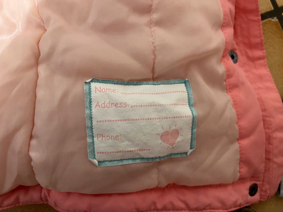 Mädchen Jacke Kiki & Koko 92 rosa Einhorn H&M Mütze Handschuhe in Moers