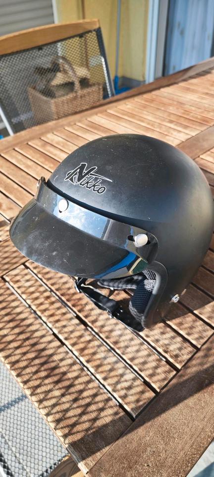 Jethelm mattschwarz M bis XL Jethelm Chopper Cruser Roller in Mutterstadt