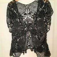 boho-Weste Häkelweste schwarz Gr. 38 - 42 Hessen - Neukirchen Vorschau