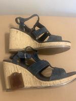 Sandalen Wedges Gr.39 Dunkelblau Leder  neu ⭐️ München - Sendling Vorschau