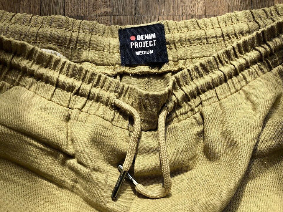 Denim Project Leinen Herren Summer Resort Shorts In Khaki, Gr. M in Leipzig