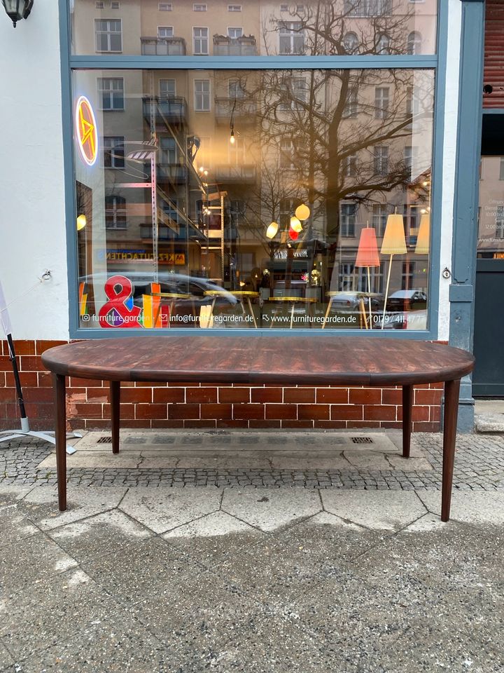 ◤ Esstisch Esszimmer Tisch Table Vintage Palisander Danish Design Dänisch Tisch Schreibtisch Retro Rosen Holz 50er 60er 70er Desk ausziehbar Teak Teakholz in Berlin