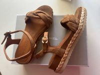 NEU Tamaris Riemchen Sandalen Keilabsatz Camel Braun Echtleder Baden-Württemberg - Tettnang Vorschau