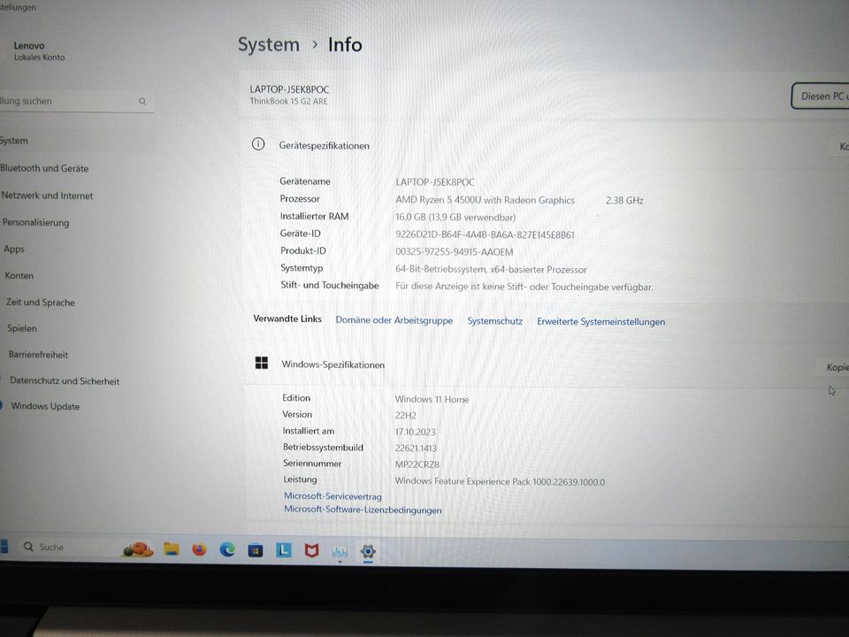 Laptop Lenovo ThinkBook 15 G2 Ryzen 5, 4GHz,16GB,512 GB SSD,Win11 in Mölln