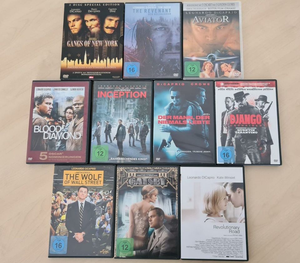 Leonardo DiCaprio 10 Film DVD Sammlung Aviator Inception Revenant in Valley