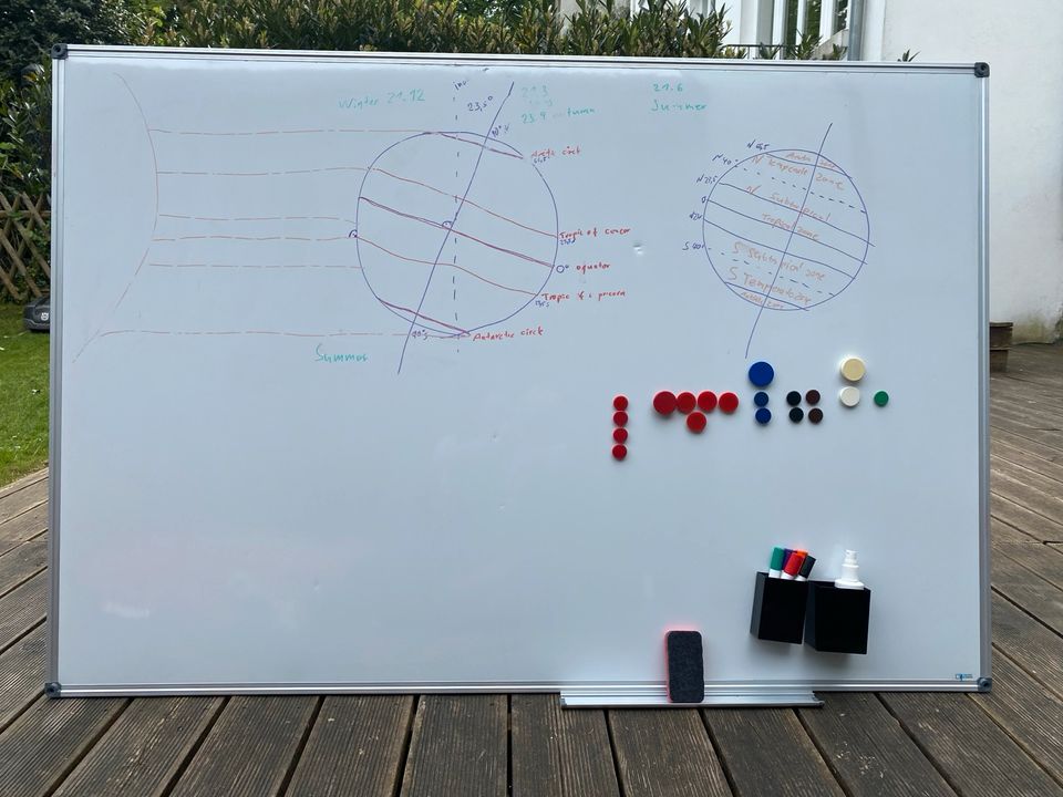 Whiteboard 150 x 100 cm inkl Stifte, Magnete, Ablage, Schwamm in Hamburg