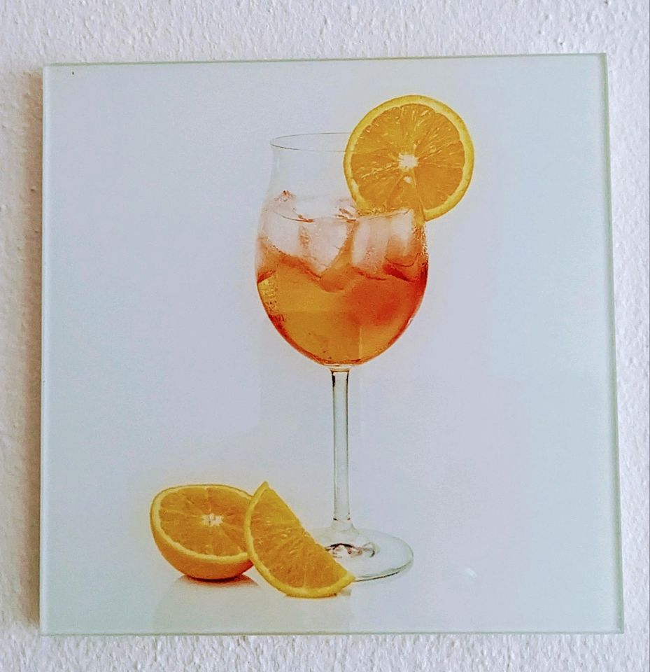 4 Glasbilder Cocktail/Aperitif,  Zitrone/Limette/Eiswürfel in Konstanz