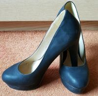 Leder Highheels Gr 38 schwarz Sachsen-Anhalt - Seegebiet Mansfelder Land Vorschau