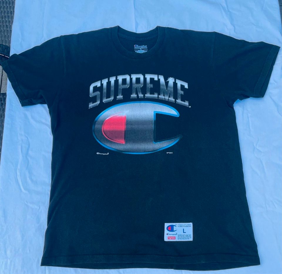 Supreme x Champion Chrome S/S Top Tee Size L Größe L in Glienicke/Nordbahn