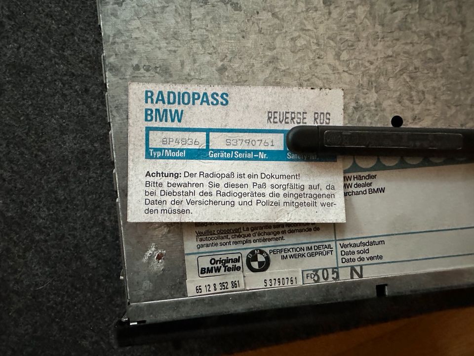 BMW Reverse RDS Autoradio mit Code und Radiopass in Hamburg