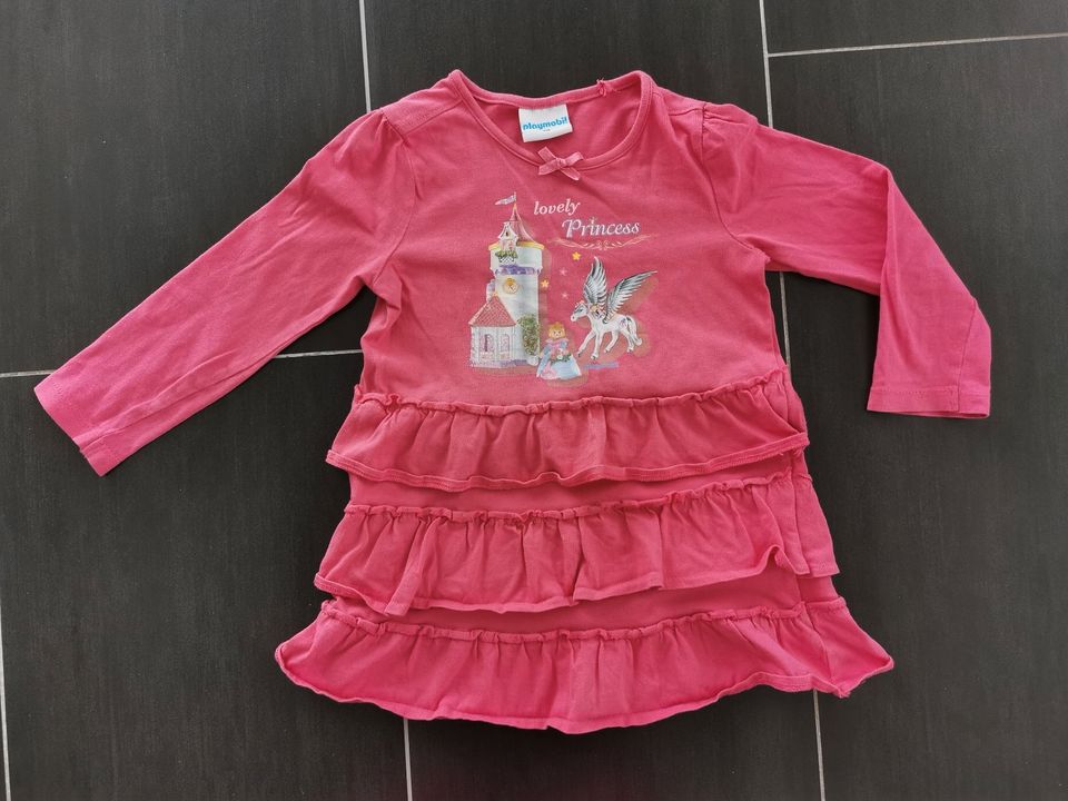 Playmobil Langarm-Kleid 110,Longshirt,Shirt,Pink,Prinzessin,Rüsch in Feuchtwangen