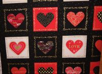 Patchwork Stoff Baumwolle Panel Stoffbild Liebe schwarz rot Niedersachsen - Friedeburg Vorschau