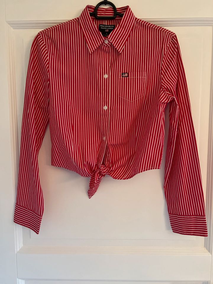 Ralph Lauren Polo Jeans Bluse Bauchfrei  Knoten rot in Gr. S in Seevetal