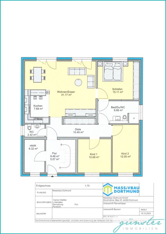 Kamen-Methler: Schlüsselfertiges Zweifamilienhaus auf 610 m² Grundstück im Neubaugebiet Lindenallee in Kamen