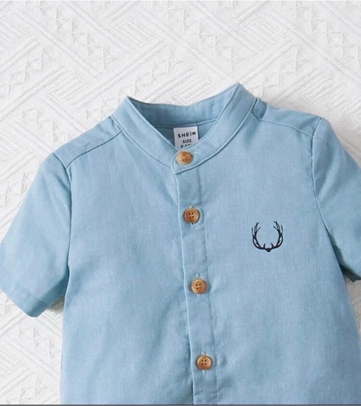 Hemd mit Shorts Set Junge blau/beige gr. 2-3 Jahre in Stadtoldendorf