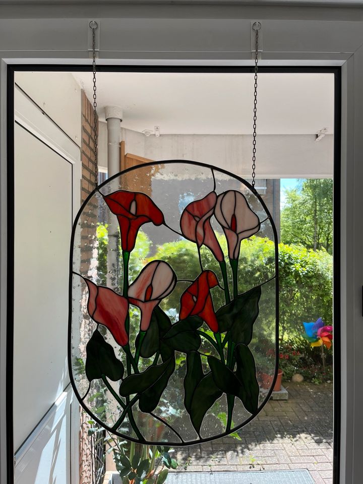 Tiffany Fensterbild Glasbild mit Blumen in Aachen