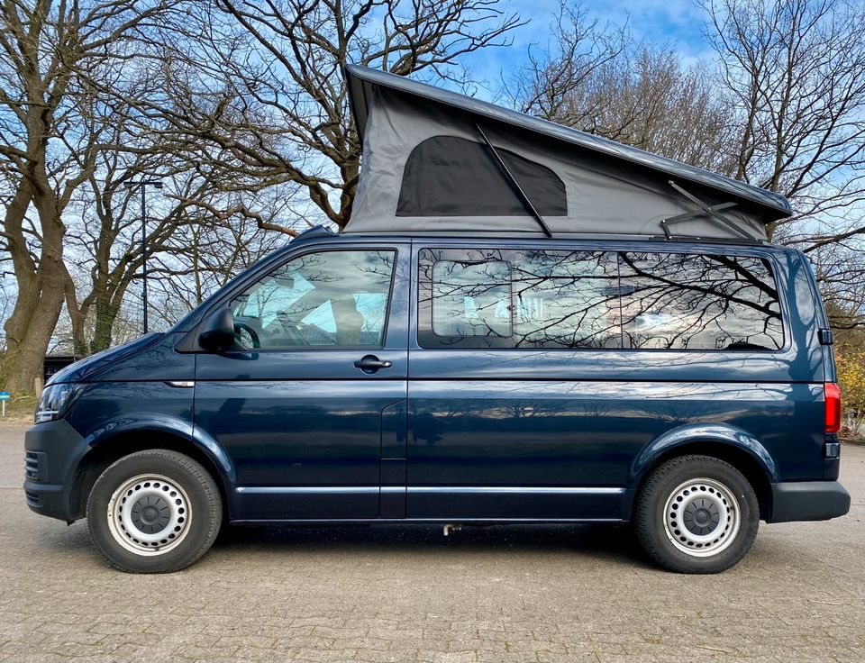 VW T6 Camper Wohnmobil AHK Aufstelldach Heckflügeltüren blau in Scharbeutz