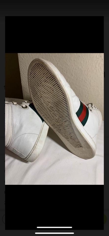 GUCCI Coda Stripe Sneakers Weiss Leder High Top Original 221825 in Berlin