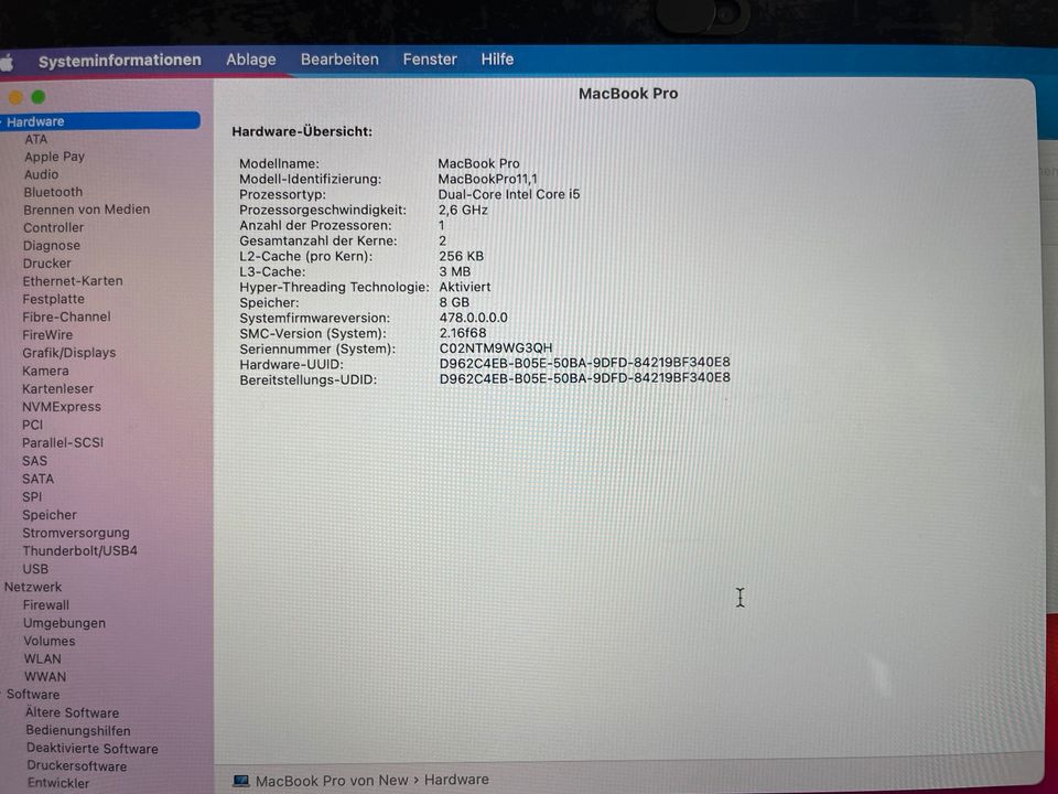 Apple MacBook Pro 13 Retina 2,6GHz i5 8GB RAM 512GB Mitte 2014 in Braunschweig
