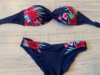 Frangipani floral Bikini Bandeau blau, rot pink S 36 B C Essen - Steele Vorschau