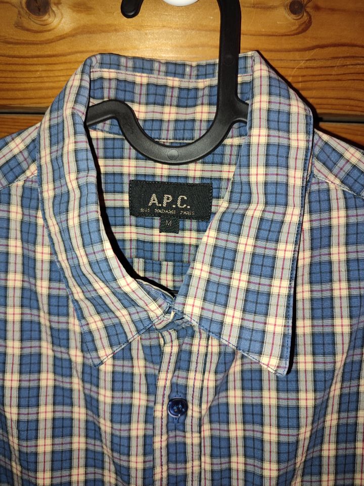 Herrenhemd A.P.C. Size M Hemd Weiss Blau Rot Kariert APC in Berlin