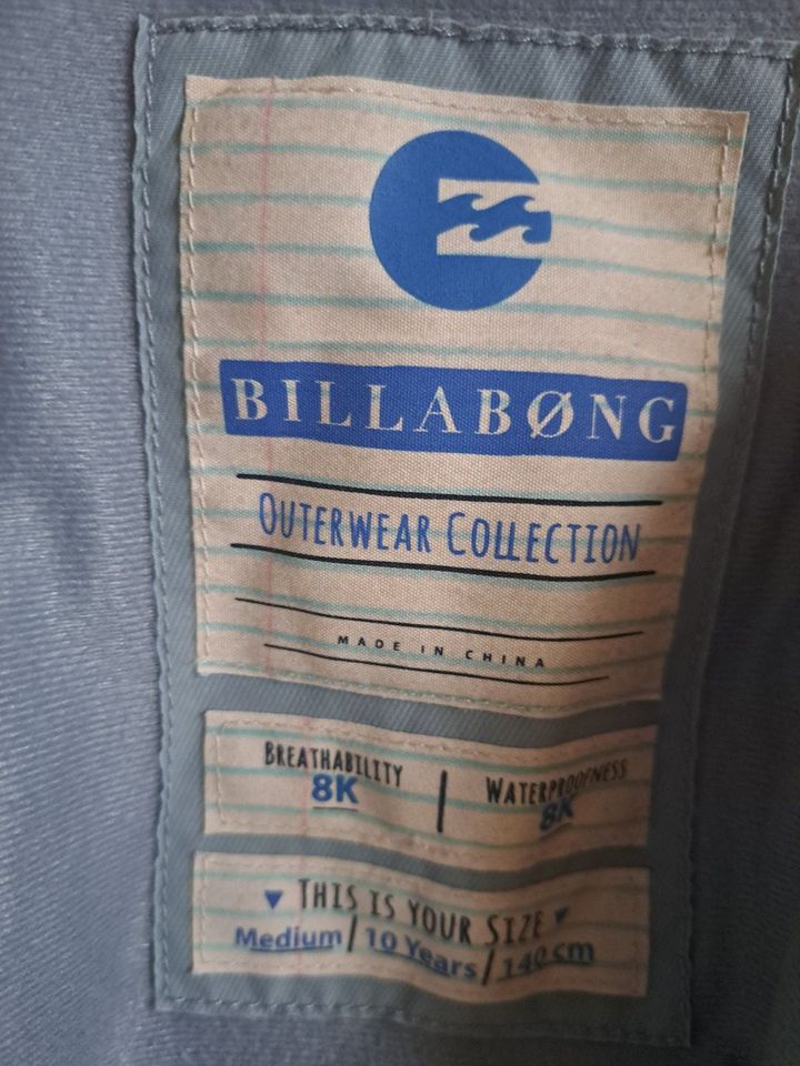 Billabong Jacke,Skijacke,Winterjacke,Größe 140, 10 Jahre, blau in Bad Rappenau