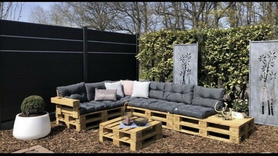 Garten-Lounge Sitz-gruppe Tisch Paletten Terrassen-Möbel Sofa DIY in Bünde